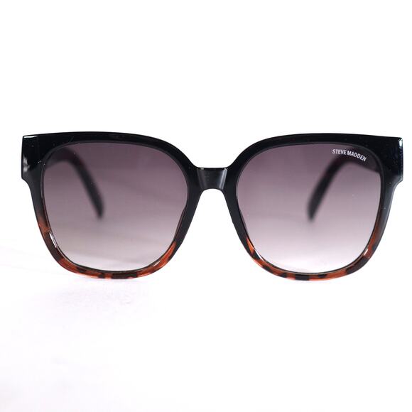 Steve Madden SAYRA Square Sunglasses - Black Tortoise / Smoke Gradient - NWT - Picture 1 of 9